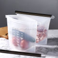 Bolsa hermética con cremallera de silicona para almacenamiento de alimentos
